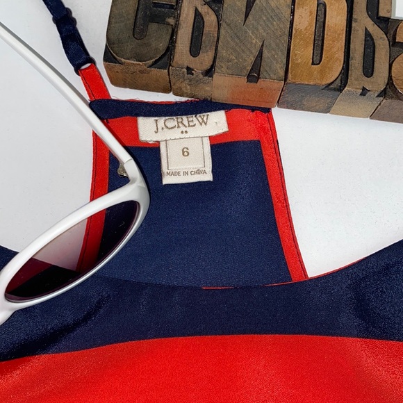 J. CREW Racerback/Spaghetti Strap Wide Navy & Red Stripe Tank - Picture 4 of 8